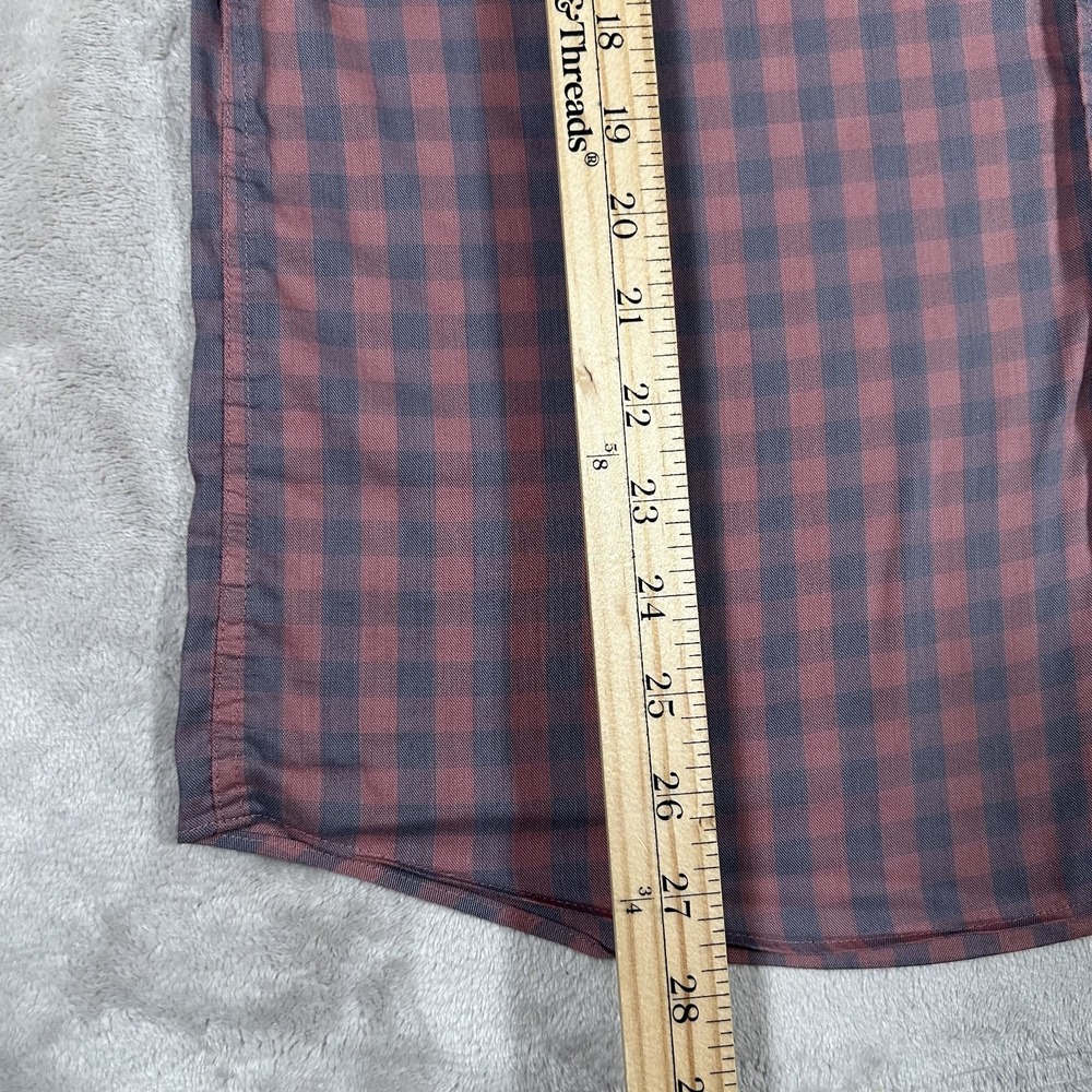 Faherty The Movement Shirt Mens Medium Pink Blue Gingham Plaid Button Down Long - Picture 14 of 16